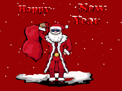 Santa Claus Happy New Year baby cartoon cute dark design gift holyday illustration kids logo