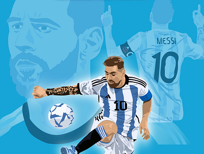 Lionel Messi world cup 2022 2022 cartoon football lionel messi vector worldcup