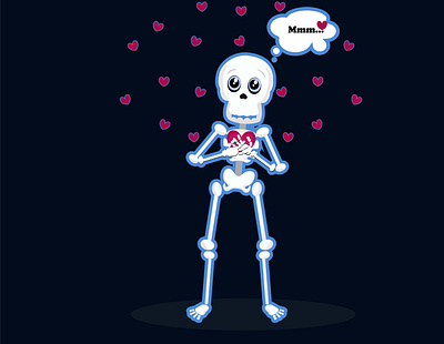 The Lovers Sticker cute love skeleton sticker Valentines day. death