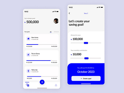 Saving Goals App design u ui