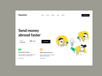 Landing Page for Financial App design ui