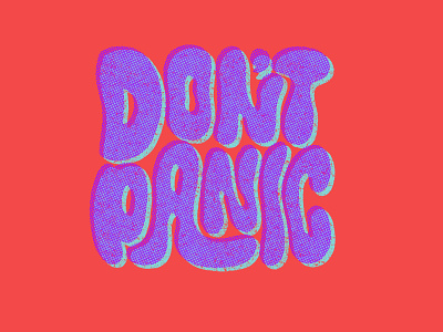 Don't Panic design digital illustration ipad lettering procreate retro retro design typography