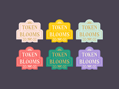 Token Blooms branding colourful daisy floral flower flower shop flowers leaves logo typography