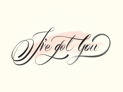 I’ve Got You calligraphy digital love pink