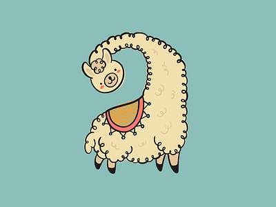 Archie the Alpaca alpaca animal cute digital illustration