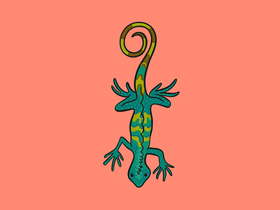 Iguana alphabet animal cute iguana illustration kids lizard procreate