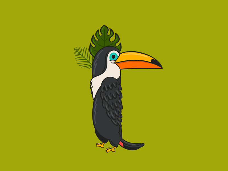 Toucan cute kids procreate digital illustration t typography lettering alphabet tropical bird toucan