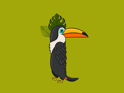 Toucan alphabet bird cute digital illustration kids lettering procreate t toucan tropical typography
