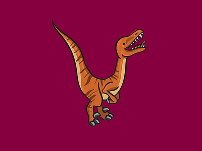 Velociraptor alphabet cute digital dinosaur illustration kids procreate raptor v velociraptor