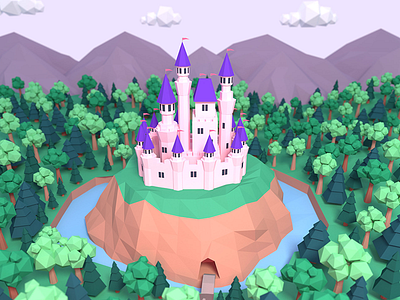 Tiny Castle 3d castle fairy tale low poly