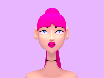 Girl in Pink 3d character design character model pink