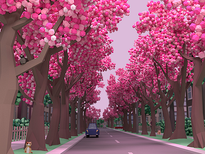 Cherry Blossom Spring 3d cherry blossoms low poly pink spring vancouver