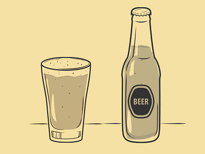 Beer beer food illustration