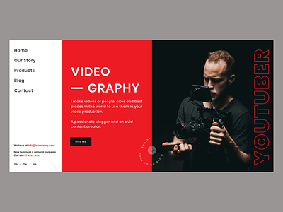 Video and Photographer Website Layout