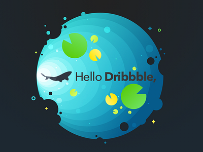 Hello Dribbble! debut hello koi lily water