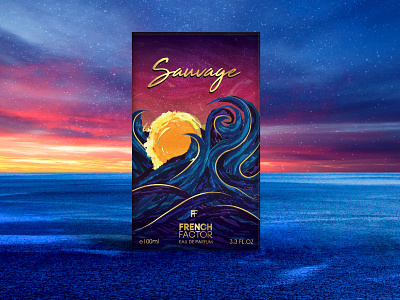 Sauvage - Perfume Packaging Design artist cosmic design graphicdesign illustration packagingdesign perfume sauvage sunset waves wild