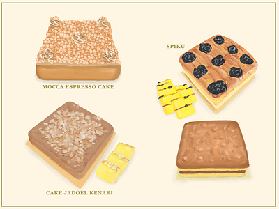 Cake Illustration for Pit's Cake cake cakeillustration food illustration menu menudesign menuillustration