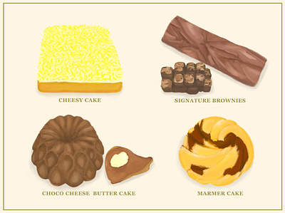 Cake Illustration for Pit's Cake cake cakeillustration food foodillustration menudesign