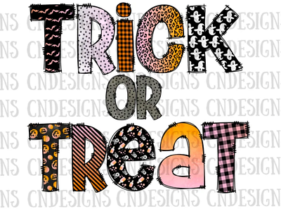 Trick Or Treat PNG | Doodle letter halloween PNG