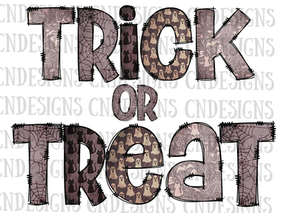 Trick Or Treat PNG | Doodle letter halloween PNG