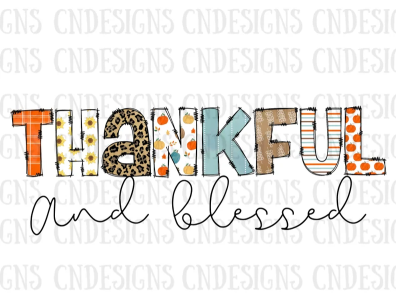 Thankful and Blessed PNG | Thanksgiving PNG app branding design graphic design illustration logo typography ui ux vector