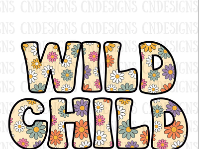 Wild Child floral PNG | Retro Boho PNG