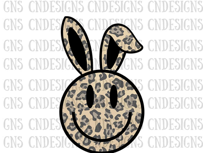 Leopard Easter Bunny PNg| Smiley Face Bunny png app branding design graphic design illustration logo typography ui ux vector