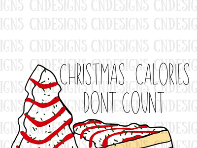 Christmas Calories Don’t Count PNG | Christmas Tree cake png
