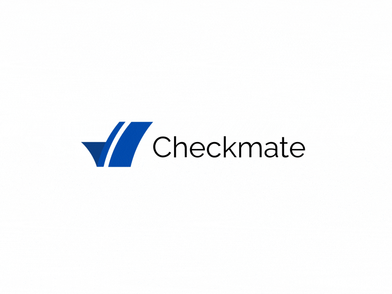 Checkmate Logo Animation 2d animation after effects animated logo animation branding card design gif icon illustration intro logo logo animation logo intro logo reveal logotype minimal motion 2d motion graphics typography