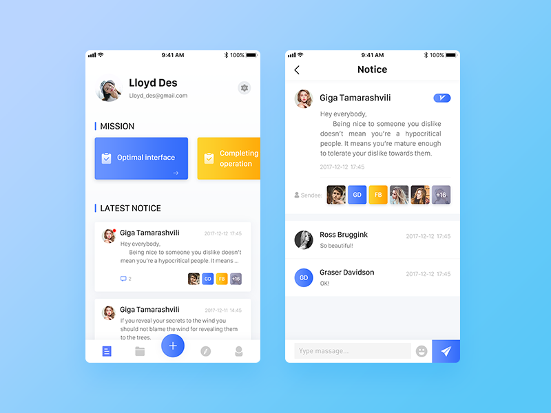 Notification list by LDH on Dribbble