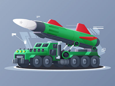 V3火箭发射车 Rocket Launcher design illustration