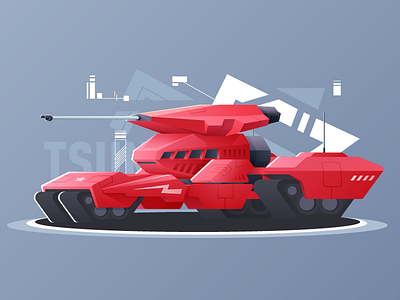 海啸坦克 Tsunami Tank design illustration