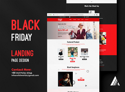 Black Friday For Sale Landing Page Design Template deisgn fegma graphic design landing page ui uiux ux xd