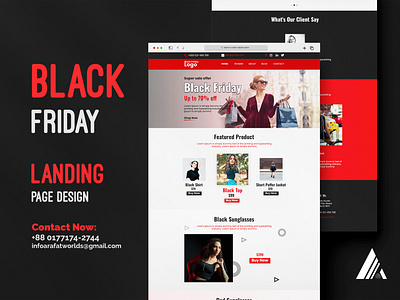 Black Friday For Sale Landing Page Design Template