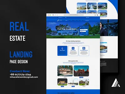 Real Estate Landing Page Design Template graphic design landing landing page ui