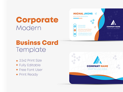 Corporate Business Card Design Template professional red