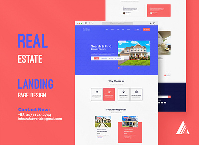 Real Estate Landing Page Design Template business business ui landing landing page landing page ui real estate real estate landing page ui ui xd ux xd