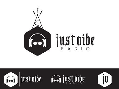Just Vibe Logo branding graphic design headphones logo podcast podcast logo radio radio tower