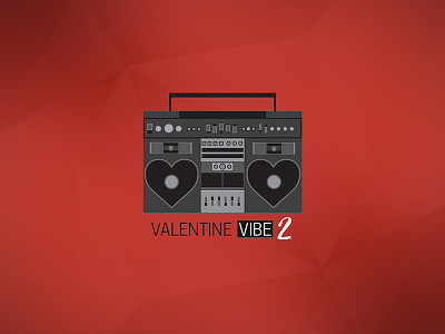 Valentine Vibe 2 boom box holiday illustration mix music podcast valentines valentines day vector