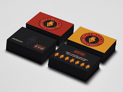 Fire Stone Pizza Business Card Mockup branding business card fire food grill pizza promo promotional restaurant