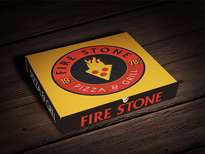 Fire Stone Pizza Box box branding grill mock up packaging pizza pizza box restaurant