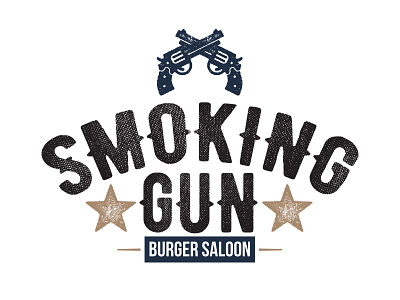 Smoking Gun branding burgers guns logo pistols restaurant western