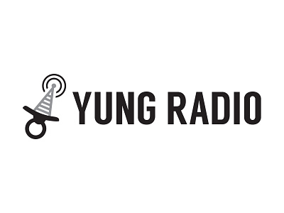 Yung Radio branding logo pacifier radio radio signal young