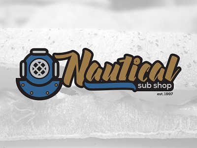 Nautical Sub Shop branding deep sea deep sea diving logo nautical sandwich sandwiches script sea sub typography