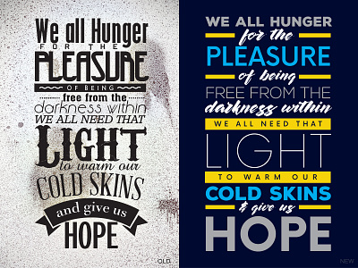 That Light Redesign cold darkness emotions hope light quote skin type typography