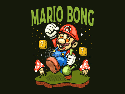 Mario Bong artwork brand design digital drawing graphic design illustration logo merch tattoo tee tshirt