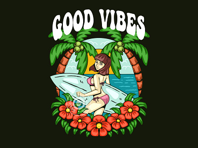 Good Vibes !!! artwork brand design digital drawing graphic design illustration merch tattoo tee tshirt