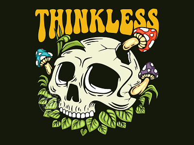 Thinkless !!! artwork brand design digital drawing graphic design illustration merch tattoo tee tshirt