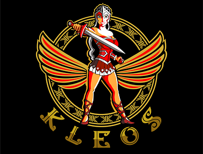 KLEOS agency digital emblem entertainment god greek logo media