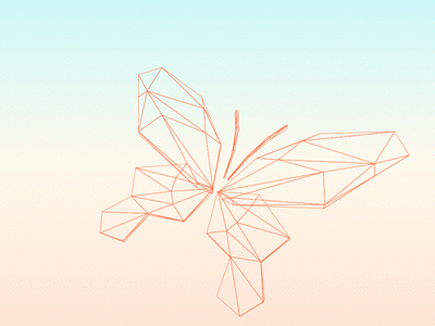 Butterfly for Bcode animation butterfly gradient minimalism wireframe